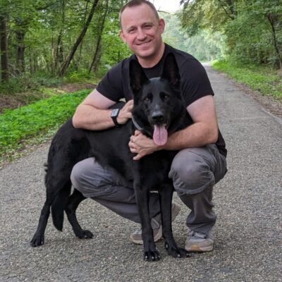 Michael Holstein mit seinem Hund